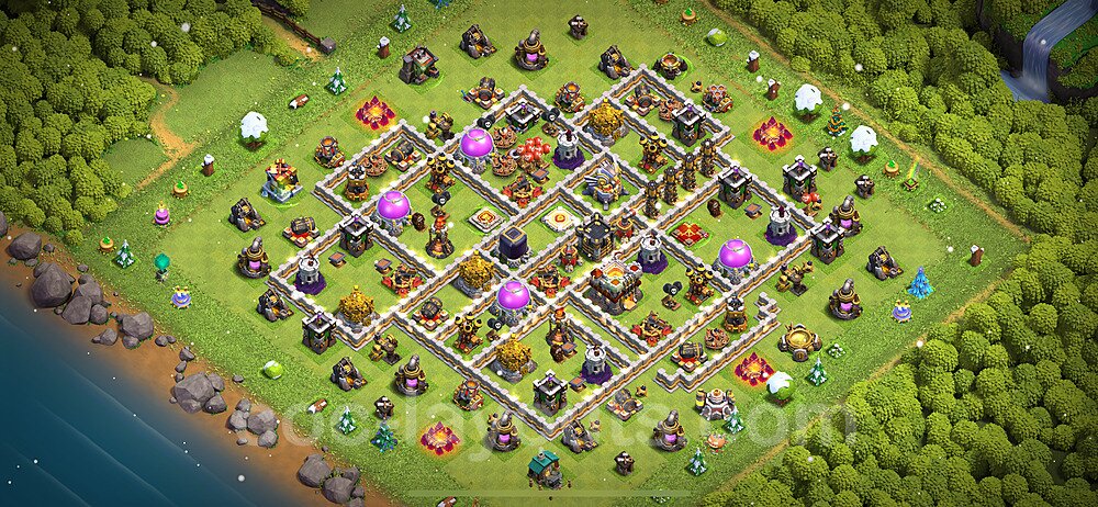 Anti Everything TH11 Base Plan with Link, Hybrid, Copy Town Hall 11 Design 2023, #97