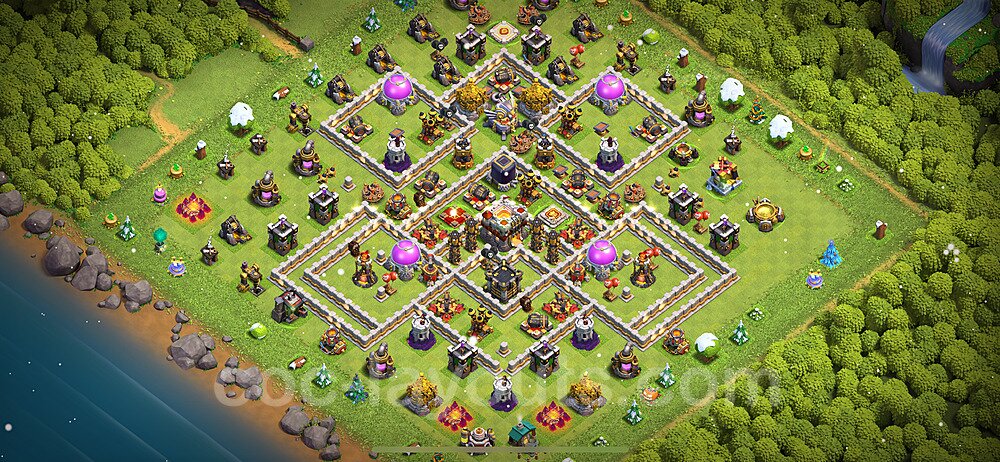 Diseño de aldea Anti P.E.K.K.A / Golem Ayuntamiento 11 Copiar - COC TH11 Perfecta Distribucion 2023 + Enlace - #98