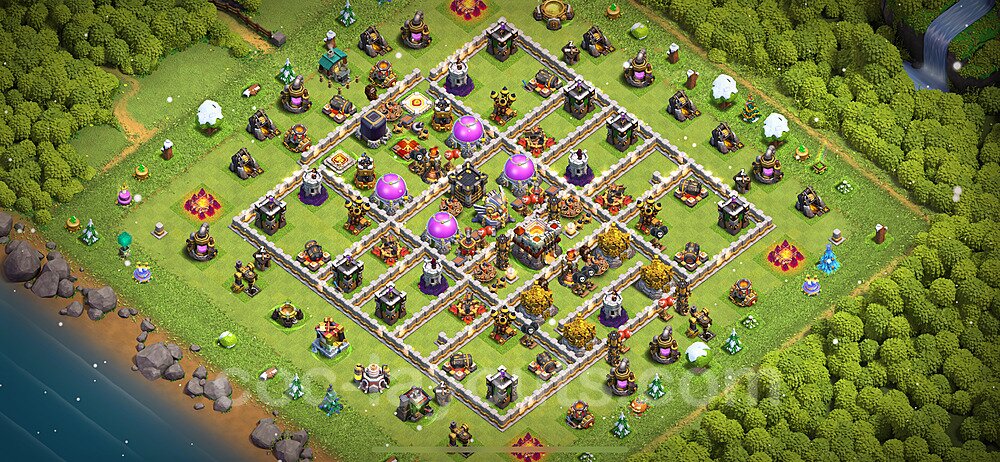 Full Upgrade TH11 Base Plan with Link, Copy Town Hall 11 Max Levels Design 2024, #99
