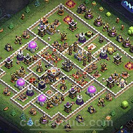 Base plan TH11 (design / layout) with Link, Anti Everything, Hybrid for Farming 2022, #30