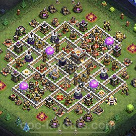 Base plan TH11 Max Levels with Link, Anti 3 Stars for Farming 2023, #43