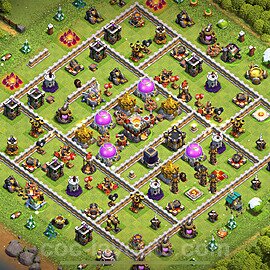 Municipio livello 11 Base + Link, Anti 2 stelle, Anti tutto - Miglior Disposizione villaggio per Farming COC 2023 TH11 - #49