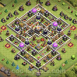 Municipio livello 11 Base + Link, Anti 3 stelle, Ibrido - Miglior Disposizione villaggio per Farming COC 2023 TH11 - #9