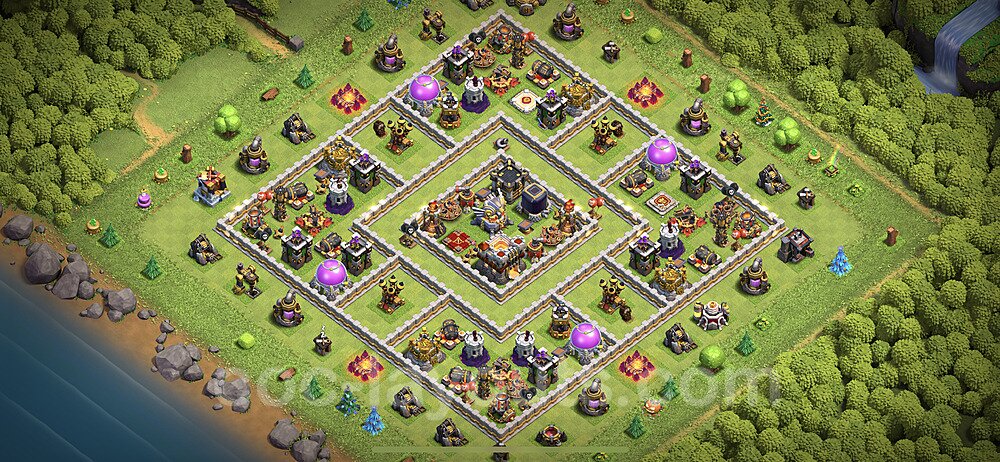 Base plan TH11 (design / layout) with Link, Legend League, Hybrid for Farming 2023, #16