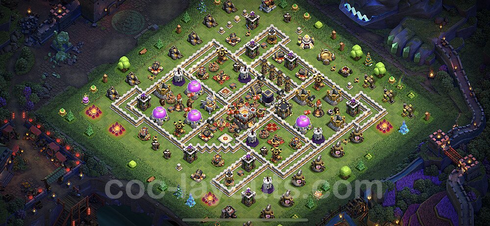 Base plan TH11 (design / layout) with Link, Anti Everything, Hybrid for Farming 2021, #23