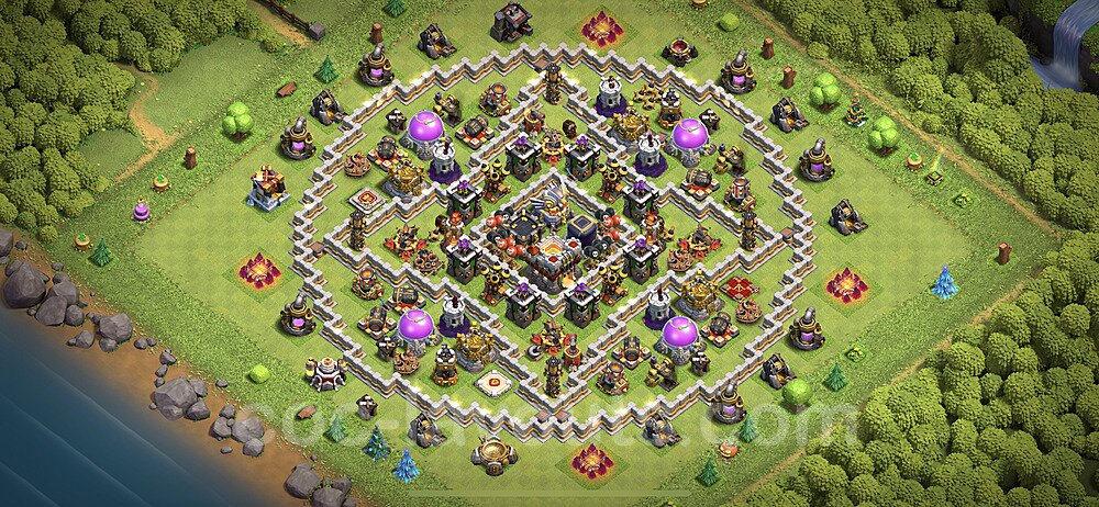 Municipio livello 11 Base + Link, Legend League, Ibrido - Miglior Disposizione villaggio per Farming COC 2023 TH11 - #4