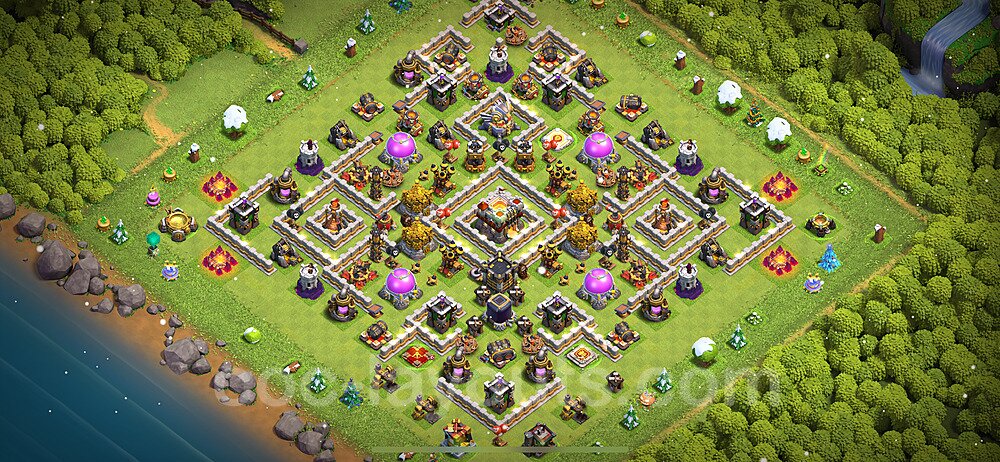 Base plan TH11 (design / layout) with Link, Anti 2 Stars for Farming 2024, #52