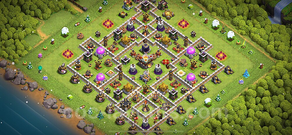 Base plan TH11 (design / layout) with Link, Anti Everything, Hybrid for Farming 2024, #53
