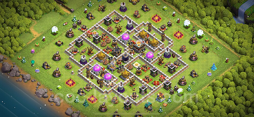 Base plan TH11 (design / layout) with Link, Anti Air / Electro Dragon for Farming 2024, #55