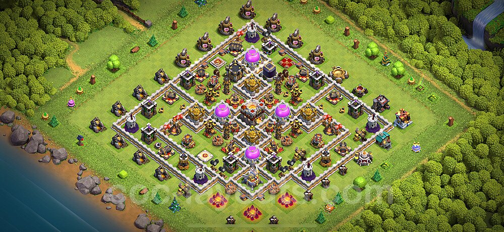 Base plan TH11 Max Levels with Link, Hybrid for Farming 2024, #56