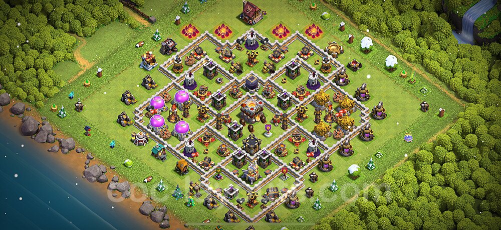 Base plan TH11 (design / layout) with Link, Anti 2 Stars, Anti Everything for Farming 2024, #60