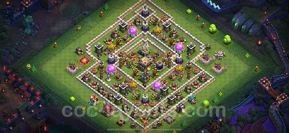 Diseño de aldea para farming - Copiar, Anti 3 Estrellas Ayuntamiento 11 al Maximo - Full COC TH11 Perfecta Distribucion 2025 + Enlace - #64