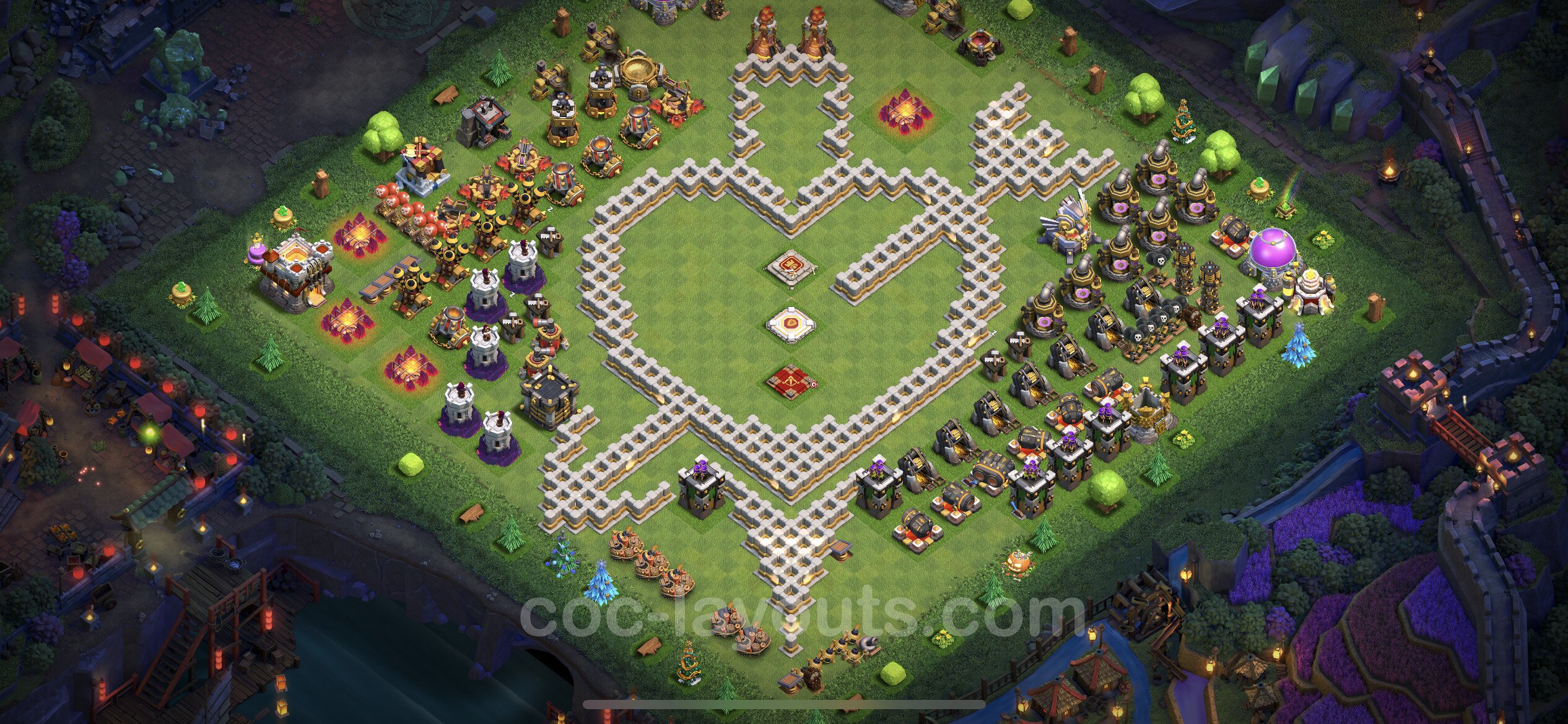 Best Funny Troll Base TH11 with Link - Town Hall Level 11 Art Base Copy -  (#3)