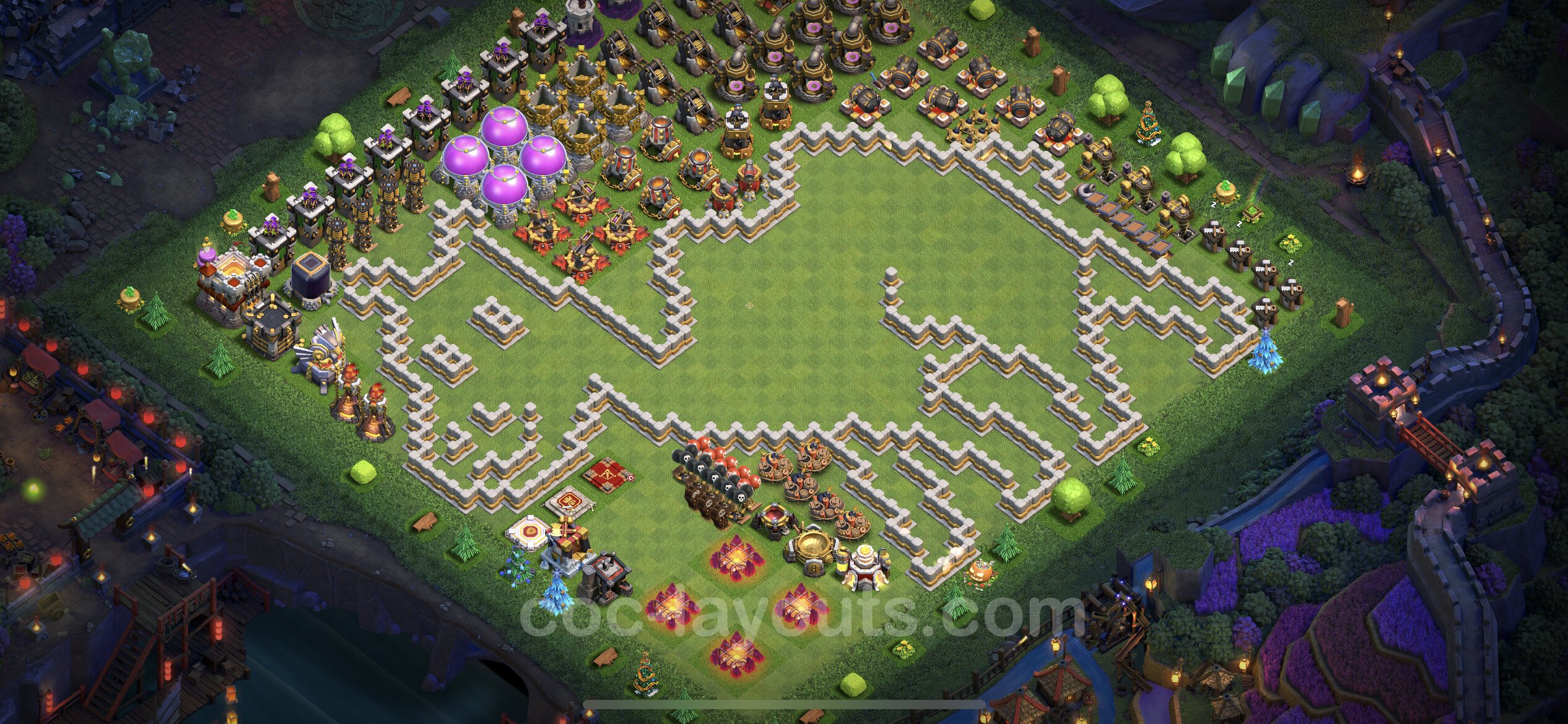 Best Funny Troll Base TH11 with Link - Town Hall Level 11 Art Base Copy -  (#7)