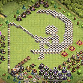 TH11 Funny Troll Base Plan with Link, Copy Town Hall 11 Art Design, #1