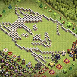 TH11 Funny Troll Base Plan with Link, Copy Town Hall 11 Art Design 2023, #10