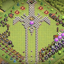 TH11 Funny Troll Base Plan with Link, Copy Town Hall 11 Art Design 2021, #13