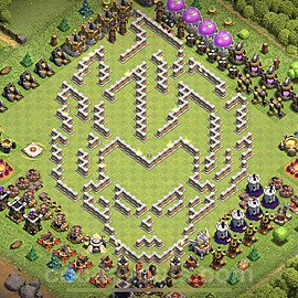TH11 Funny Troll Base Plan with Link, Copy Town Hall 11 Art Design 2022, #14
