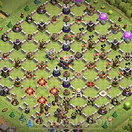 TH11 Funny Troll Base Plan with Link, Copy Town Hall 11 Art Design 2023, #17