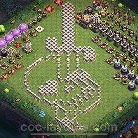 TH11 Funny Troll Base Plan with Link, Copy Town Hall 11 Art Design, #2