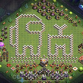 TH11 Funny Troll Base Plan with Link, Copy Town Hall 11 Art Design 2023, #24