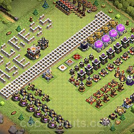 TH11 Funny Troll Base Plan with Link, Copy Town Hall 11 Art Design 2023, #25
