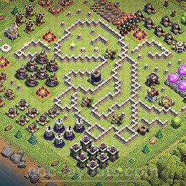 TH11 Funny Troll Base Plan with Link, Copy Town Hall 11 Art Design 2023, #26
