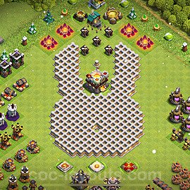 Die Troll Funny Base RH11 + Link 2023 - COC Rathaus Level 11 Art Base - #28