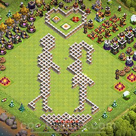 TH11 Funny Troll Base Plan with Link, Copy Town Hall 11 Art Design 2023, #29