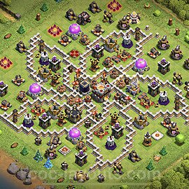 TH11 Funny Troll Base Plan with Link, Copy Town Hall 11 Art Design 2023, #4
