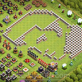 TH11 Funny Troll Base Plan with Link, Copy Town Hall 11 Art Design 2024, #41