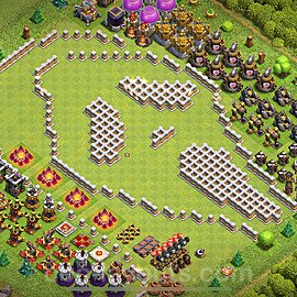 TH11 Funny Troll Base Plan with Link, Copy Town Hall 11 Art Design 2024, #60