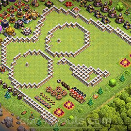 TH11 Funny Troll Base Plan with Link, Copy Town Hall 11 Art Design 2024, #67