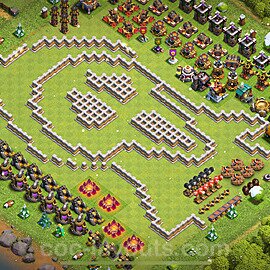 Die Troll Funny Base RH11 + Link 2025 - COC Rathaus Level 11 Art Base - #73