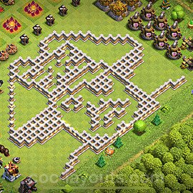 TH11 Funny Troll Base Plan with Link, Copy Town Hall 11 Art Design 2024, #74