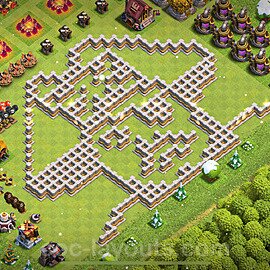 TH11 Funny Troll Base Plan with Link, Copy Town Hall 11 Art Design 2025, #74