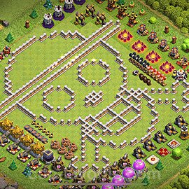 Die Troll Funny Base RH11 + Link 2024 - COC Rathaus Level 11 Art Base - #76