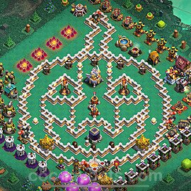 Ustawienie baza Troll Funny TH11 z linkiem - Ratusz poziom 11 - COC 2025 - #88