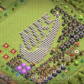 TH11 Funny Troll Base Plan with Link, Copy Town Hall 11 Art Design 2023, #9