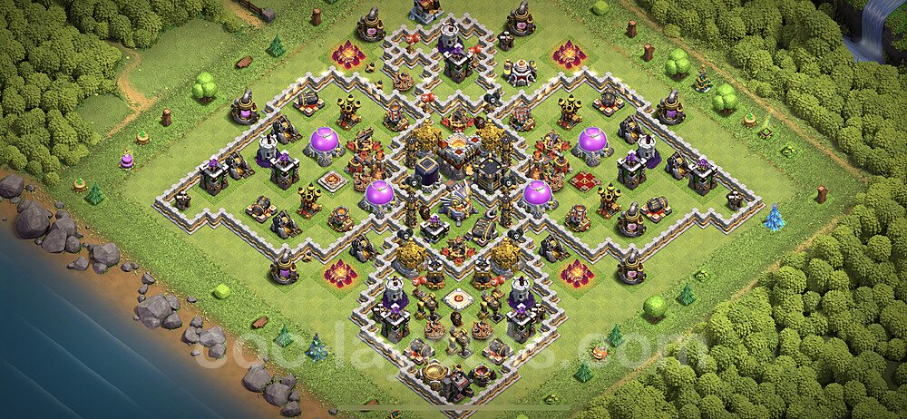 TH11 Funny Troll Base Plan with Link, Copy Town Hall 11 Art Design 2023, #27
