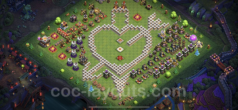 TH11 Funny Troll Base Plan with Link, Copy Town Hall 11 Art Design 2023, #3