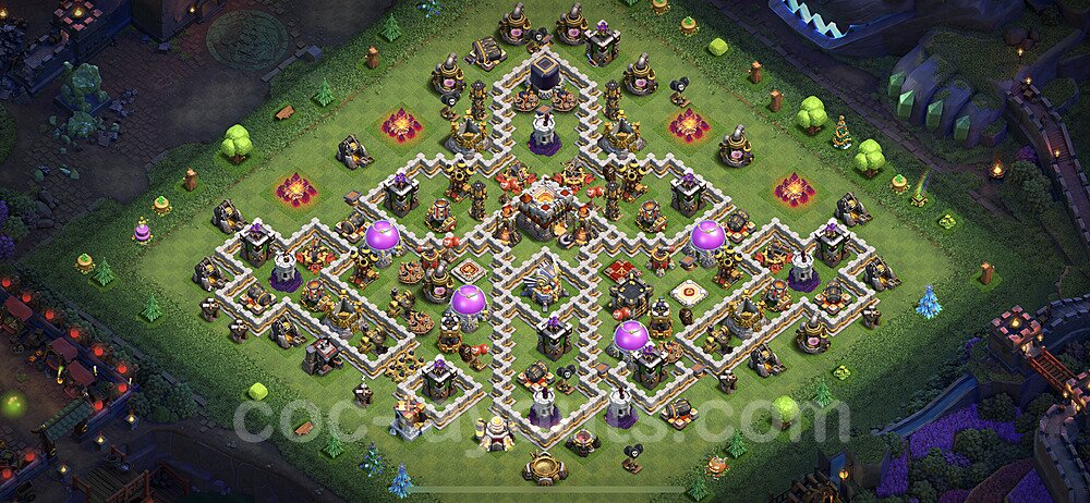 TH11 Funny Troll Base Plan with Link, Copy Town Hall 11 Art Design 2023, #5