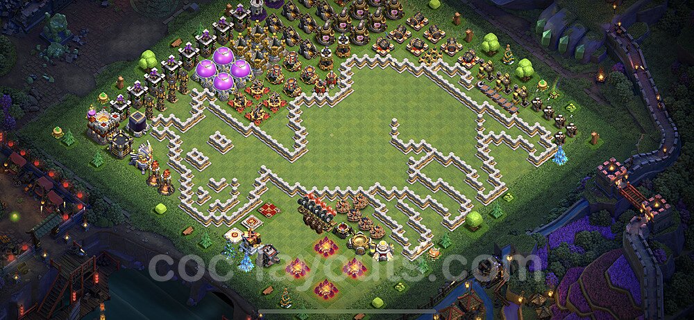 TH11 Funny Troll Base Plan with Link, Copy Town Hall 11 Art Design 2021, #7