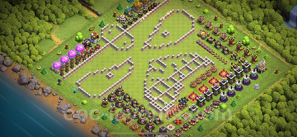 Troll Funny Diseño de aldea Ayuntamiento 11 Copiar - COC TH11 Perfecta Art Distribucion 2024 + Enlace - #80