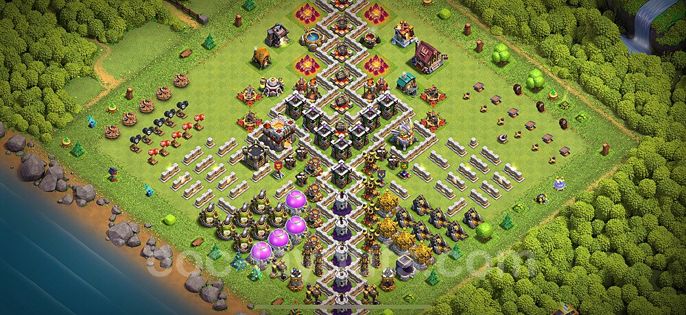 Troll Funny Diseño de aldea Ayuntamiento 11 Copiar - COC TH11 Perfecta Art Distribucion 2025 + Enlace - #86