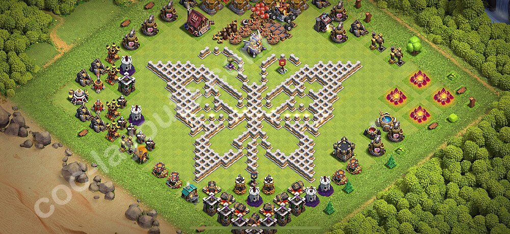 Die Troll Funny Base RH11 + Link 2026 - COC Rathaus Level 11 Art Base - #87