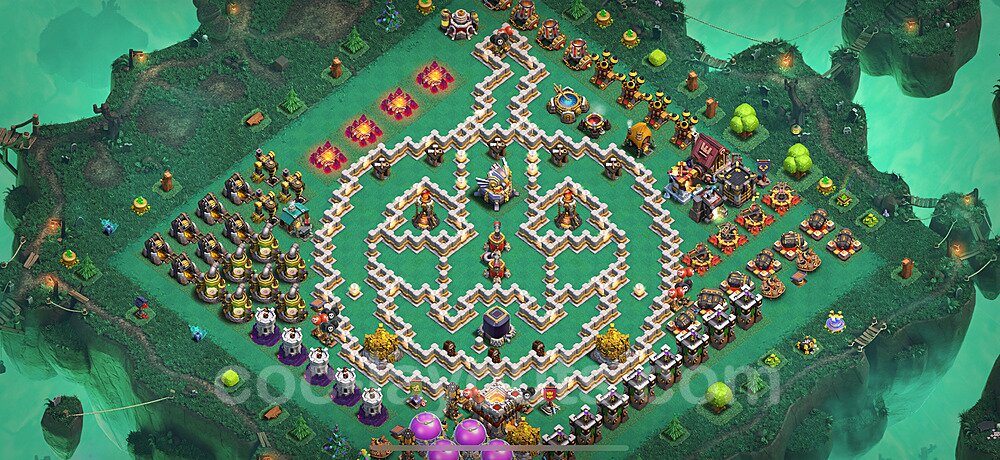 Ustawienie baza Troll Funny TH11 z linkiem - Ratusz poziom 11 - COC 2025 - #88