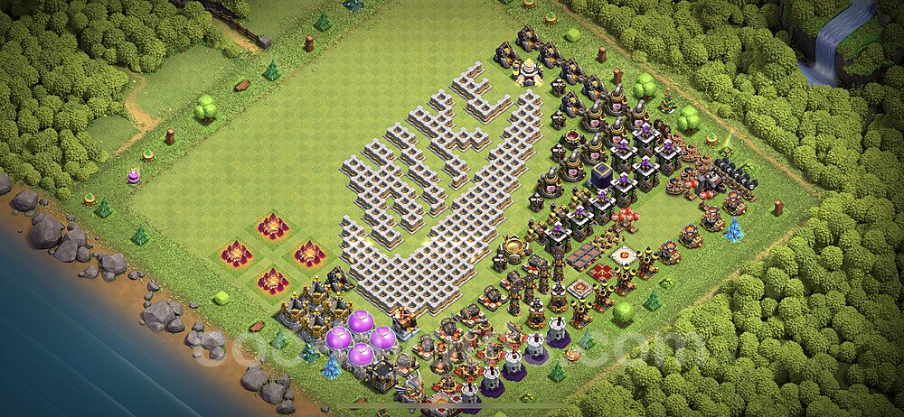 TH11 Funny Troll Base Plan with Link, Copy Town Hall 11 Art Design 2021, #9