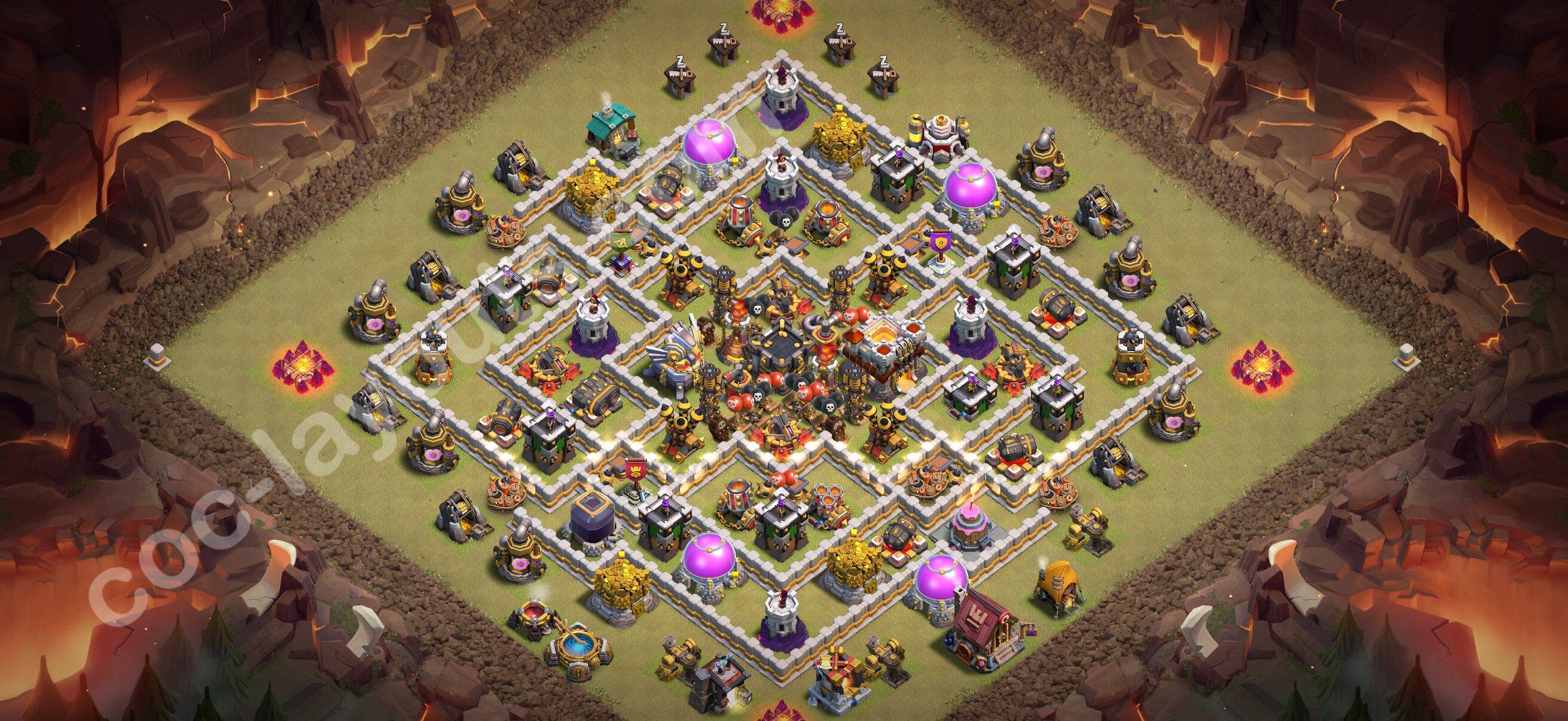 TH11 部落战阵型 #209 – TH11 布局预览