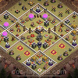 TH11 Max Levels CWL War Base Plan with Link, Anti Air / Electro Dragon, Copy Town Hall 11 Design 2024, #130